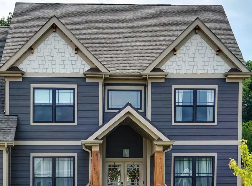 Blue James Hardie Fiber Cement lap siding